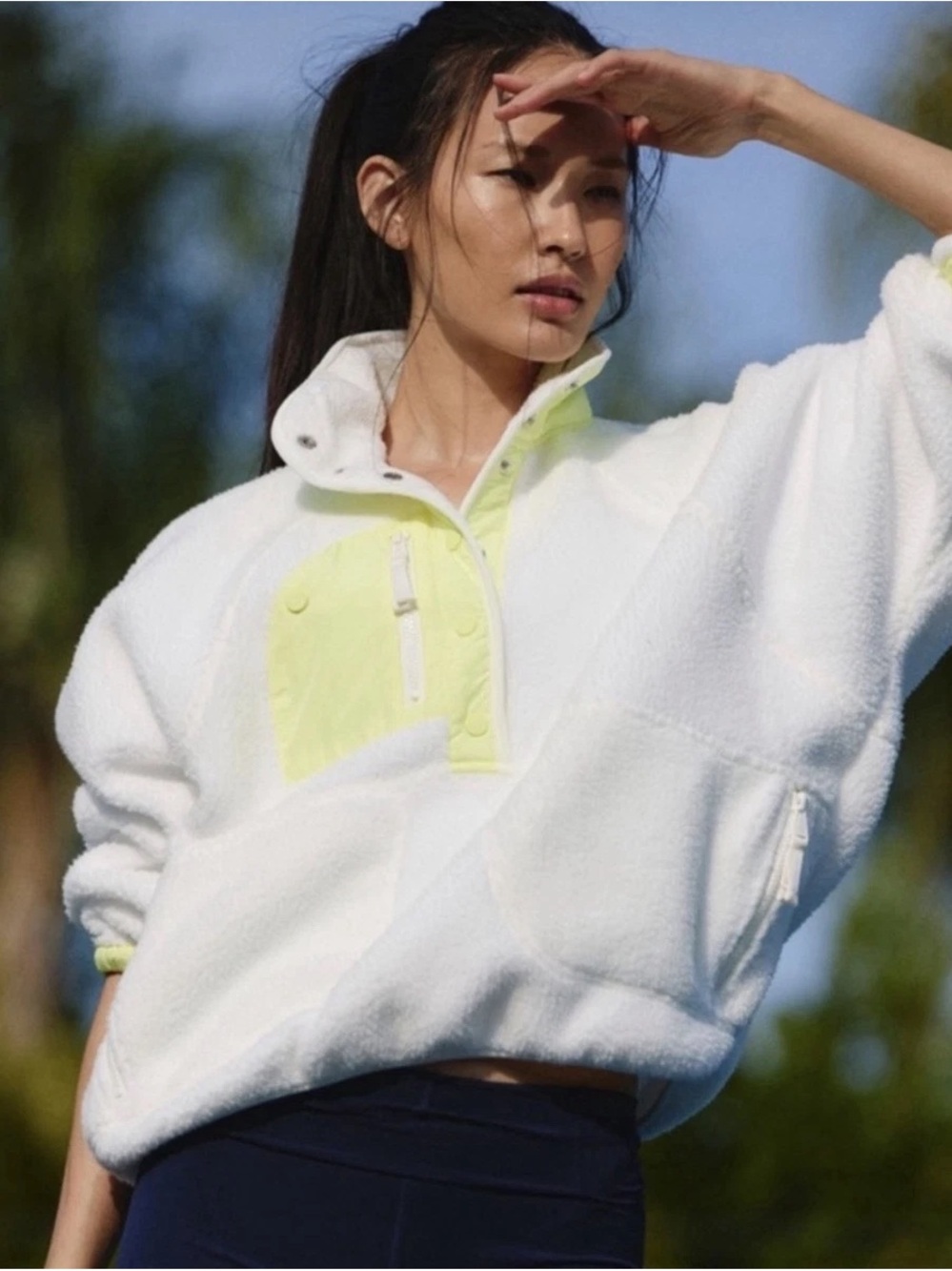 FP Movement Pullover with Lime Chest Pocket NWOT plastic tag attached